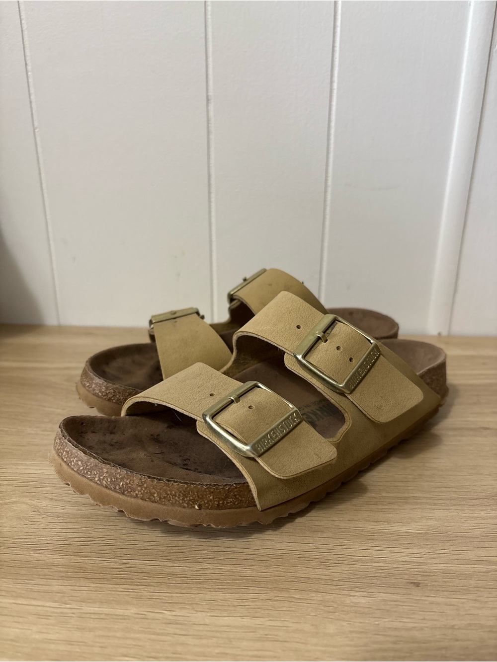 Birkenstock Double Buckle Sandals in Light Brown